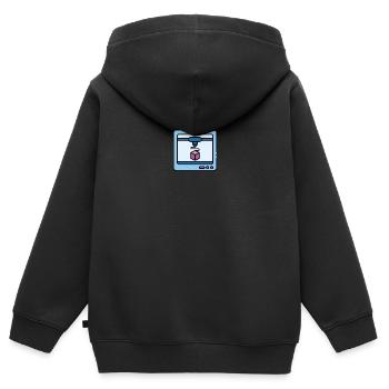 Impression 3D Impression CAD PLA Filament Impression 3D - Sweat Premium à capuche zippé enfant bio - noir - Dos - AI Model Kid Male (0cm)