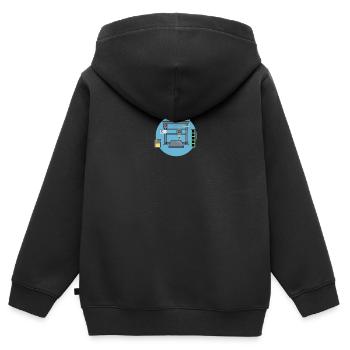 Impression 3D Impression CAD PLA Filament Impression 3D - Sweat Premium à capuche zippé enfant bio - noir - Dos - AI Model Kid Male (0cm)