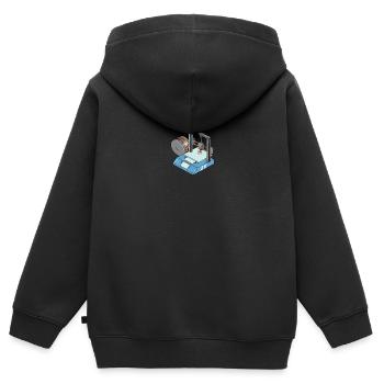 Impression 3D Impression CAD PLA Filament Impression 3D - Sweat Premium à capuche zippé enfant bio - noir - Dos - AI Model Kid Male (0cm)