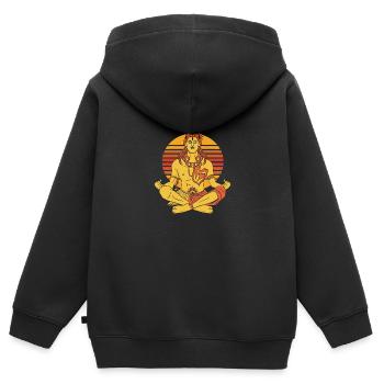 Lord Shiva Gott Vintage Hiduismus Kunst - Kinder Premium Organic Zip Hoodie - Schwarz - Hinten - AI Model Kid Male (0cm)