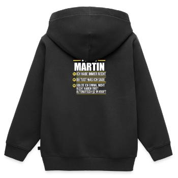Martin - Sweat Premium à capuche zippé enfant bio - noir - Dos - AI Model Kid Male (0cm)