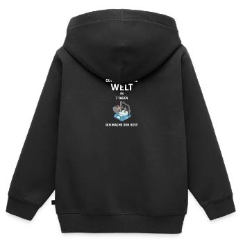 3D Druck Printing CAD PLA Filament 3d drucken - Kinder Premium Organic Zip Hoodie - Schwarz - Hinten - AI Model Kid Male (0cm)