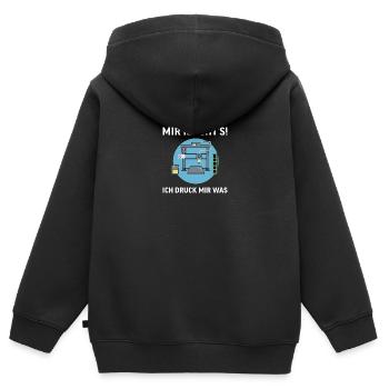 3D Druck Printing CAD PLA Filament 3d drucken - Kinder Premium Organic Zip Hoodie - Schwarz - Hinten - AI Model Kid Male (0cm)
