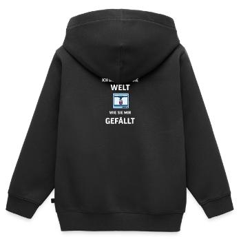 3D Druck Printing CAD PLA Filament 3d drucken - Kinder Premium Organic Zip Hoodie - Schwarz - Hinten - AI Model Kid Male (0cm)
