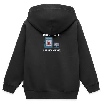 3D Druck Printing CAD PLA Filament 3d drucken - Kinder Premium Organic Zip Hoodie - Schwarz - Hinten - AI Model Kid Male (0cm)