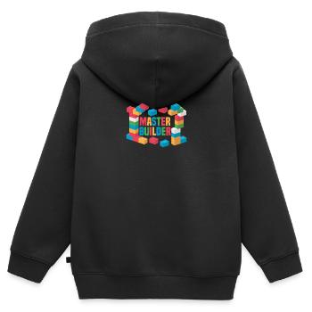 Funny Blocks Builder - Kids Premium Organic Zip-up Hoodie - black - Back - AI Model Kid Male (0cm)
