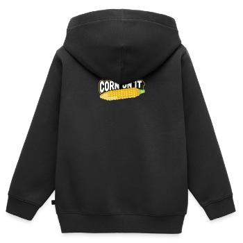 Mais Drauf - Kinder Premium Organic Zip Hoodie - Schwarz - Hinten - AI Model Kid Male (0cm)