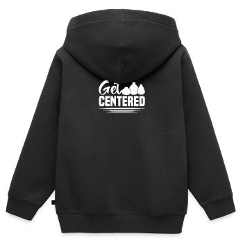 Se centrer - Sweat Premium à capuche zippé enfant bio - noir - Dos - AI Model Kid Male (0cm)