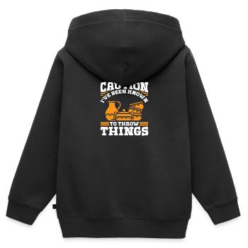 Vous ne pouvez pas acheter le bonheur, mais vous pouvez acheter - Sweat Premium à capuche zippé enfant bio - noir - Dos - AI Model Kid Male (0cm)