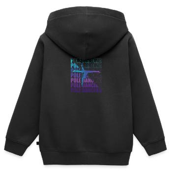 Pole Dance Dancer, Pole Dance, Pole Dancing - Sweat Premium à capuche zippé enfant bio - noir - Dos - AI Model Kid Male (0cm)