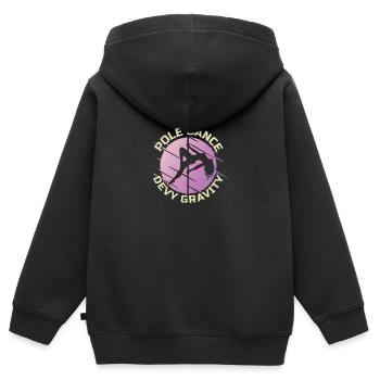 Pole Dance Dancer, Pole Dance, Pole Dancing - Sweat Premium à capuche zippé enfant bio - noir - Dos - AI Model Kid Male (0cm)