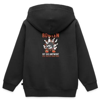 Bowler Bowlen Kegeln Bowling - Kinder Premium Organic Zip Hoodie - Schwarz - Hinten - AI Model Kid Male (0cm)