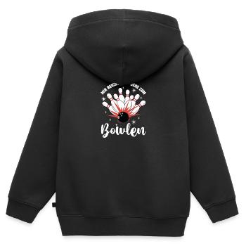Bowler Bowlen Kegeln Bowling - Kinder Premium Organic Zip Hoodie - Schwarz - Hinten - AI Model Kid Male (0cm)