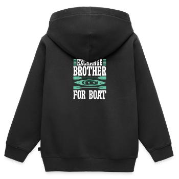 Échange frère pour bateau - Sweat Premium à capuche zippé enfant bio - noir - Dos - AI Model Kid Male (0cm)