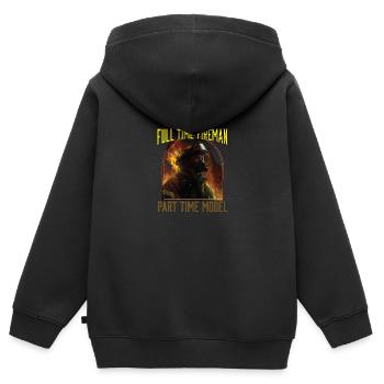 Full Time Fireman Part Time Model Funny - Kids Premium Organic Zip-up Hoodie - black - Back - AI Model Kid Male (0cm)