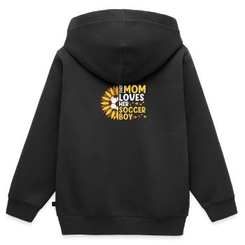 Maman aime - Sweat Premium à capuche zippé enfant bio - noir - Dos - AI Model Kid Male (0cm)