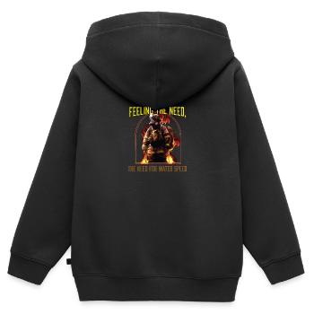 Ressentir le besoin Le besoin de vitesse de l’eau - Sweat Premium à capuche zippé enfant bio - noir - Dos - AI Model Kid Male (0cm)