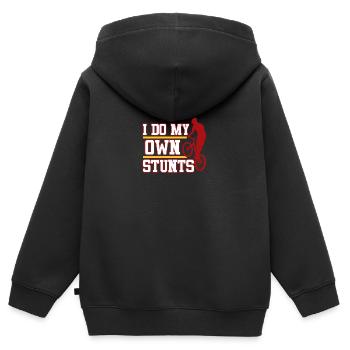 Je fais le mien - Sweat Premium à capuche zippé enfant bio - noir - Dos - AI Model Kid Male (0cm)