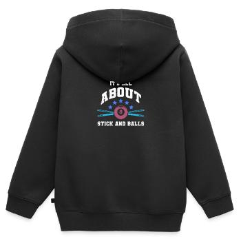 Billard Billard Billard Club de billard Club de billard - Sweat Premium à capuche zippé enfant bio - noir - Dos - AI Model Kid Male (0cm)