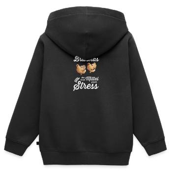 Brahma Hühner I Chicken Geflügel Motiv für - Kinder Premium Organic Zip Hoodie - Schwarz - Hinten - AI Model Kid Male (0cm)