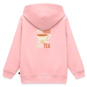 Va courir pour le thé Chai Buveurs de thé Amateurs de thé Chai - Sweat Premium à capuche zippé enfant bio - rose - Dos - AI Model Kid Female (0cm)