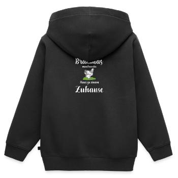 Brahma Hühner I Chicken Geflügel Motiv für - Kinder Premium Organic Zip Hoodie - Schwarz - Hinten - AI Model Kid Male (0cm)