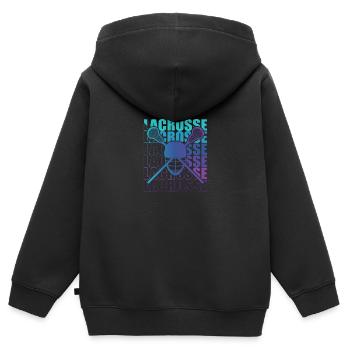Lacrosse LAX Club Team Spieler Trainer Fans Coach - Kinder Premium Organic Zip Hoodie - Schwarz - Hinten - AI Model Kid Male (0cm)