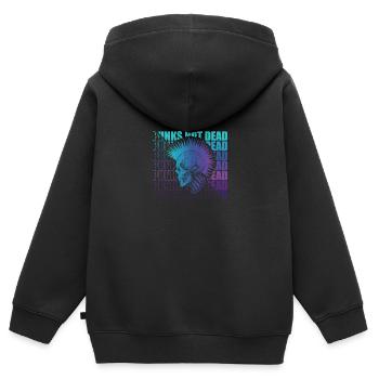 Punk Rock Pogo Anarchie Punks Punk Rocker Punk - Sweat Premium à capuche zippé enfant bio - noir - Dos - AI Model Kid Male (0cm)