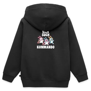 Osterhase Hase Ostern - Kinder Premium Organic Zip Hoodie - Schwarz - Hinten - AI Model Kid Male (0cm)