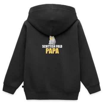 Scottish Fold Cat - Kids Premium Organic Zip-up Hoodie - black - Back - AI Model Kid Male (0cm)