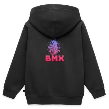 vintage Bike Outfit, Fahrrad Urban Freestyle BMX - Kinder Premium Organic Zip Hoodie - Schwarz - Hinten - AI Model Kid Male (0cm)