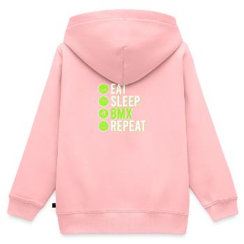 vintage Bike Outfit, Fahrrad Urban Freestyle BMX - Kinder Premium Organic Zip Hoodie - Rosa - Hinten - AI Model Kid Female (0cm)