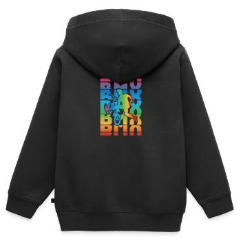 vintage Bike Outfit, Fahrrad Urban Freestyle BMX - Kinder Premium Organic Zip Hoodie - Schwarz - Hinten - AI Model Kid Male (0cm)