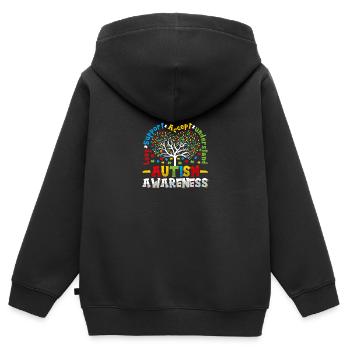 Soutien amoureux accepter comprendre l’autisme - Sweat Premium à capuche zippé enfant bio - noir - Dos - AI Model Kid Male (0cm)
