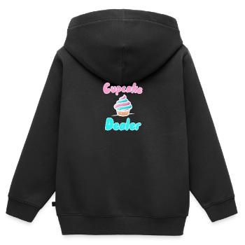 Cupcake-Händler - Kinder Premium Organic Zip Hoodie - Schwarz - Hinten - AI Model Kid Male (0cm)