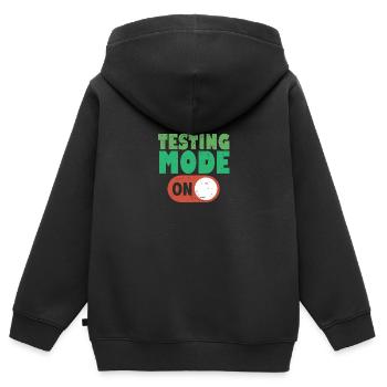Testing Mode On Motivational Test Day Teacher - Kids Premium Organic Zip-up Hoodie - black - Back - AI Model Kid Male (0cm)