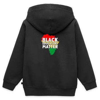 Drôle de mois africain - Sweat Premium à capuche zippé enfant bio - noir - Dos - AI Model Kid Male (0cm)