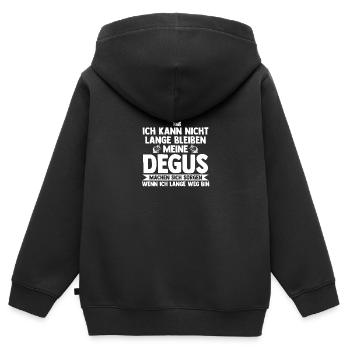 Meine Degus machen sich sorgen - Kinder Premium Organic Zip Hoodie - Schwarz - Hinten - AI Model Kid Male (0cm)
