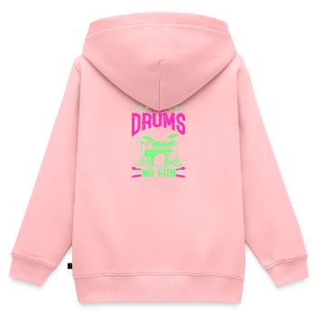 Drums Schlagzeuger Schlagzeugspieler Drummer - Kinder Premium Organic Zip Hoodie - Rosa - Hinten - AI Model Kid Female (0cm)