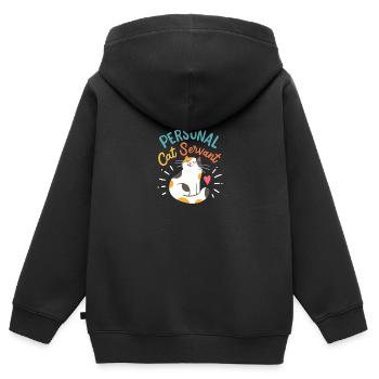 Persönlicher Katzendiener - Kinder Premium Organic Zip Hoodie - Schwarz - Hinten - AI Model Kid Male (0cm)