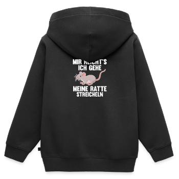 Nagetier Ratte Ratten - Kinder Premium Organic Zip Hoodie - Schwarz - Hinten - AI Model Kid Male (0cm)