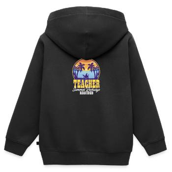 School Teacher Summer Recharge Required Summer - Kids Premium Organic Zip-up Hoodie - black - Back - AI Model Kid Male (0cm)