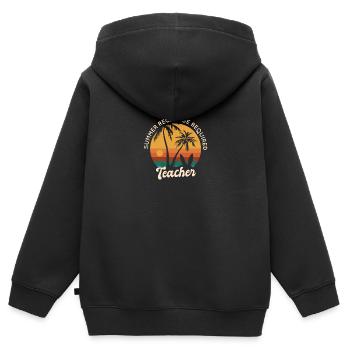 Last Day Of School Teacher Summer Recharge - Kids Premium Organic Zip-up Hoodie - black - Back - AI Model Kid Male (0cm)