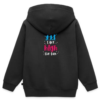 Je me défonce pour le plaisir - Sweat Premium à capuche zippé enfant bio - noir - Dos - AI Model Kid Male (0cm)