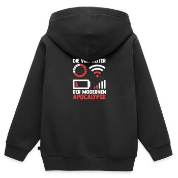Die vier Reiter der modernen Apocalypse - Kinder Premium Organic Zip Hoodie - Schwarz - Hinten - AI Model Kid Male (0cm)