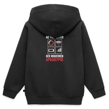Die vier Reiter der modernen Apocalypse - Kinder Premium Organic Zip Hoodie - Schwarz - Hinten - AI Model Kid Male (0cm)