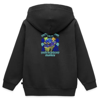 Underground Film, Independent Cinema, Horror - Kinder Premium Organic Zip Hoodie - Schwarz - Hinten - AI Model Kid Male (0cm)