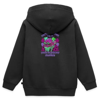 Underground Film, Independent Cinema, Horror - Kinder Premium Organic Zip Hoodie - Schwarz - Hinten - AI Model Kid Male (0cm)