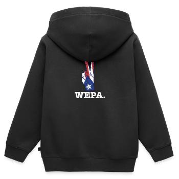 Fière fierté latino-portoricaine Latina Wepa - Sweat Premium à capuche zippé enfant bio - noir - Dos - AI Model Kid Male (0cm)