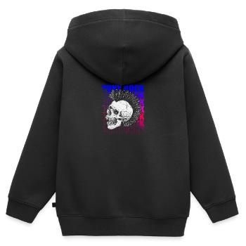 Punk Rock Pogo Anarchie Punks Punk Rocker Punk - Sweat Premium à capuche zippé enfant bio - noir - Dos - AI Model Kid Male (0cm)